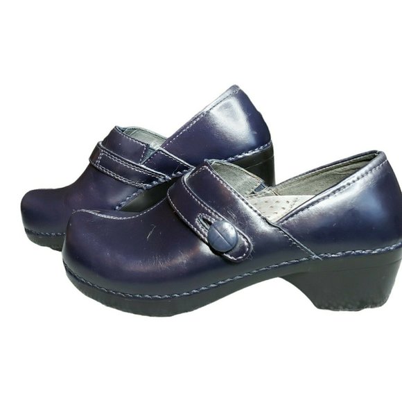 Dansko Deep Purple Solstice Side Button Clog Slip-On Shoes-Real Leather 7.5 - Picture 1 of 6